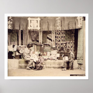 Poster Un magasin japonais de tissu, c.1890 (phot coloré