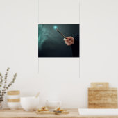 Poster Un magicien de l'imaginaire faisant de la magie av (Cuisine)