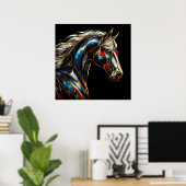 Poster Un majestueux étalon - L'IA en mouvement (Bureau à domicile)