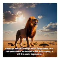 Un majestueux Lion Courage Cite la motivation
