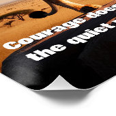 Poster Un majestueux Lion Courage Cite la motivation (Coin)