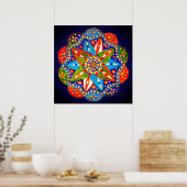Poster Un mandala vibrant (Cuisine)