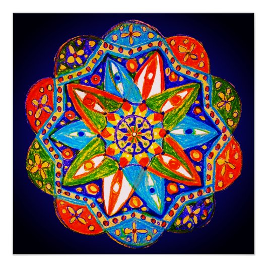 Poster Un mandala vibrant (Devant)