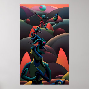 Poster Un Martini Terres sur la Planète des Oliviers - Ke