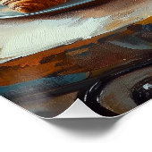 Poster Un matin à Paris | Chat au gingembre dans un café (Coin)