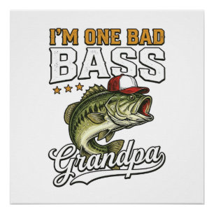 Poster Un mauvais design vectoriel vintage de pêche de gr