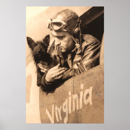 Poster Un meilleur ami des pilotes - Terrier et pilote de (Devant)