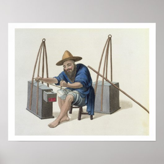 Poster Un Mender de Porcelaine, plaque 28 de 'Le Costume (Devant)