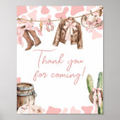 Poster Un Merci de Baby shower de petite fille pour venir (Devant)