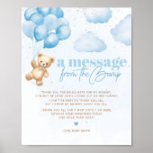 Poster Un message de l'ours en peluche bleu (Devant)