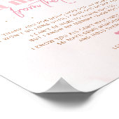 Poster Un message de l'ours en peluche rose bump (Coin)