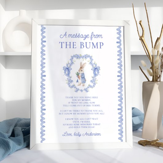 Poster Un Message Du Baby shower Bump Peter Rabbit
