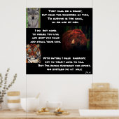 POSTER UN MESSAGE DU POÈME DES ANIMAUX SAUVAGES (Cuisine)