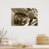 Poster Un microphone et un casque (Cuisine)