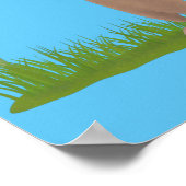 Poster Un mignon chien de prairie reniflant la caricature (Coin)