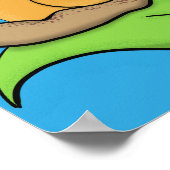 Poster Un mignon escargot heureux sur une illustration d' (Coin)