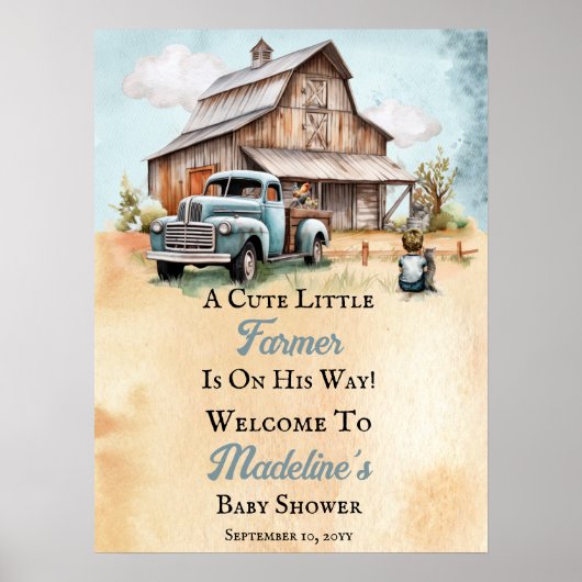 Poster Un Mignon Petit Agriculteur Est En Chemin De Baby (Devant)