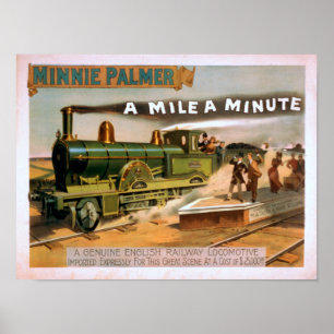 Poster "Un mille" un grand théâtre locomotif minutieux de