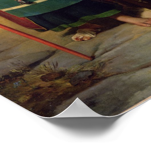 Poster Un moine aide un pèlerin (Coin)