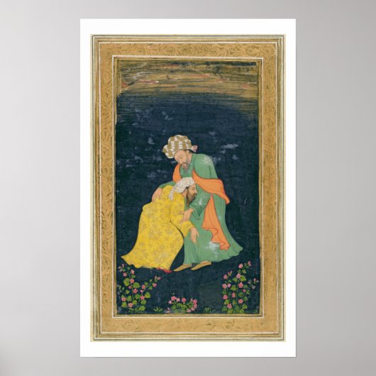 Poster Un mollah s'incline devant un homme habillé en Ira (Devant)