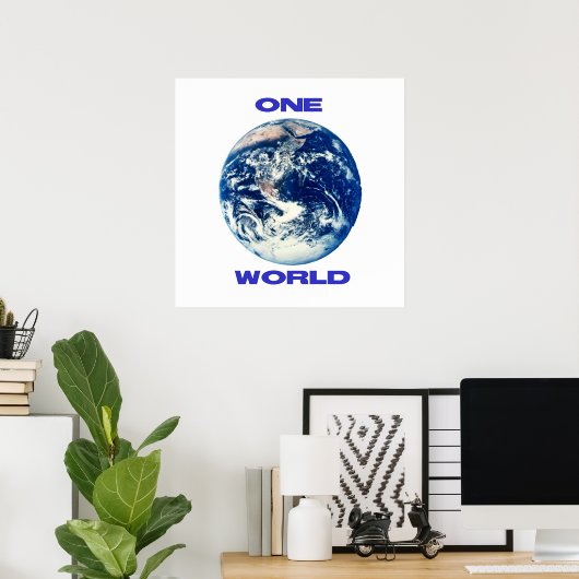 Poster UN monde (Bureau à domicile)