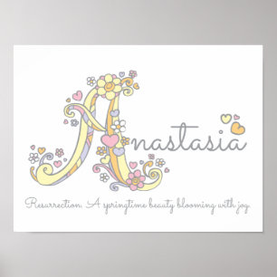 Poster Un monogramme art Anastasia filles nom signifiant 