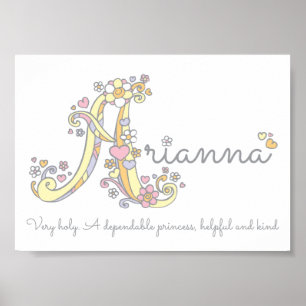 Poster Un monogramme art Arianna filles nom signifiant af