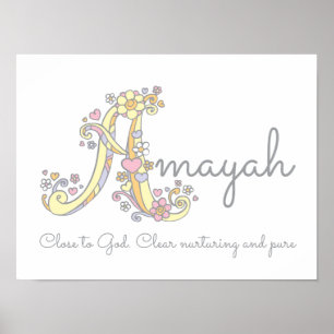 Poster Un monogramme d'art Les filles Amayah nom signifia