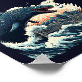 Poster Un Monstre De Requin Sushi Attaque La Ville (Coin)