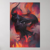 Poster Un monstre fidèle émerge d'une mer de flammes (Devant)