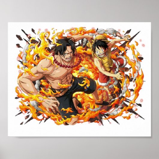 Poster Un morceau d'as et de luffy (Devant)