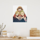 Poster Un morceau Luffy Zoro et Sanji (Cuisine)