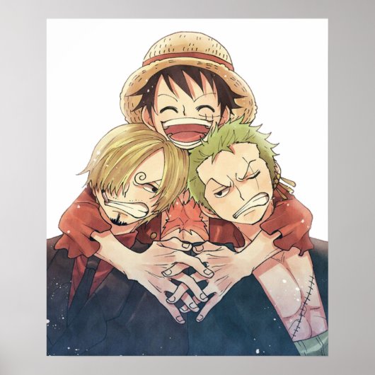 Poster Un morceau Luffy Zoro et Sanji (Devant)