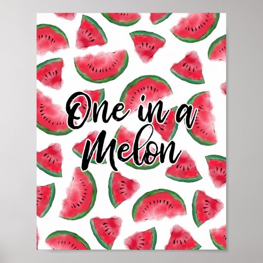 Poster Un Motif d'aquarelle de melon (Devant)