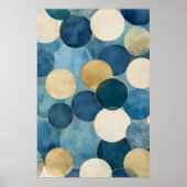 Poster Un motif de cercles superposés dans des nuances de (Devant)