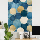 Poster Un motif de cercles superposés dans des nuances de (Bureau à domicile)