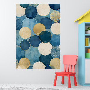 Poster Un motif de cercles superposés dans des nuances de