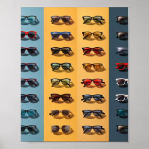 Poster Un motif de lunettes de soleil,