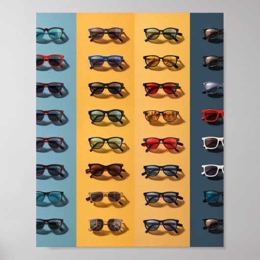 Poster Un motif de lunettes de soleil, (Devant)