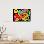 Poster Un Motif doux et féminin (Cuisine)