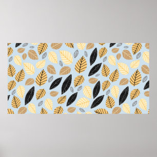 Poster Un motif sans couture des feuilles d'automne sur l