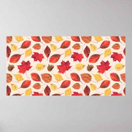 Poster Un motif sans faille créé à partir de feuilles rée (Devant)