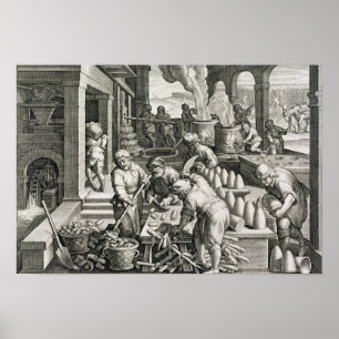 Poster Un moulin de sucre et la production du sucre