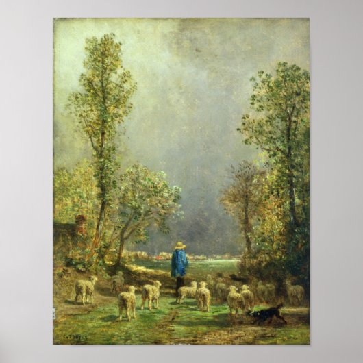 Poster Un mouton regarde une tempête (Devant)