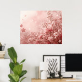 Poster Un Mur Esthétique de la Saint-Valentin Rose (Bureau à domicile)