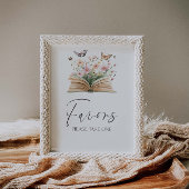 Poster Un nouveau chapitre Baby shower de livre d'histoir