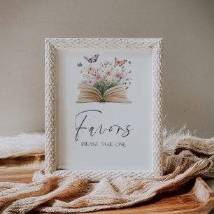 Poster Un nouveau chapitre Baby shower de livre d'histoir