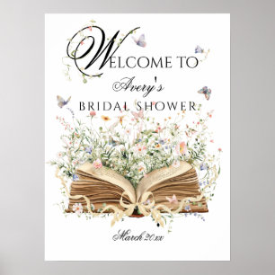 Poster Un nouveau chapitre commence livre bridal shower W