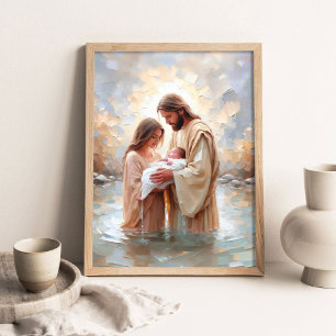 Poster Un nouveau croyant, Art chrétien, Jésus avec une f