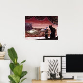 Poster Un nouveau monde entier - Sci-Fi - Chat sur Mars (Bureau à domicile)